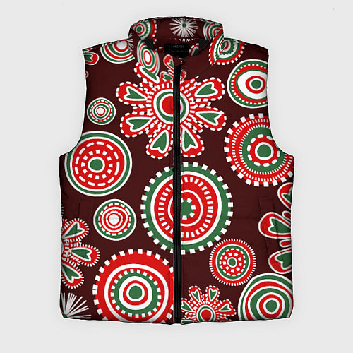 Мужской жилет Новогодний принт красный / 3D-Черный – фото 1