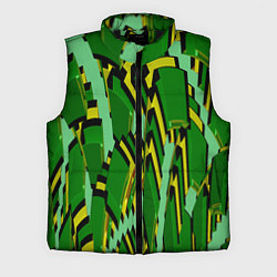 Мужской жилет Зеленая псевдокамуфляжная геометрия, цвет: 3D-черный