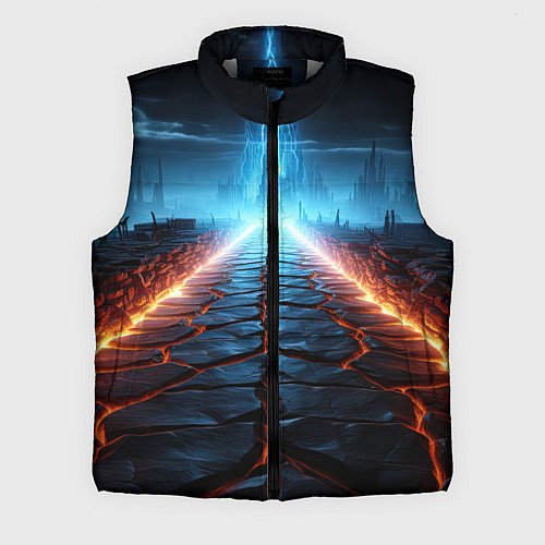 Мужской жилет Разломленная дорога / 3D-Светло-серый – фото 1