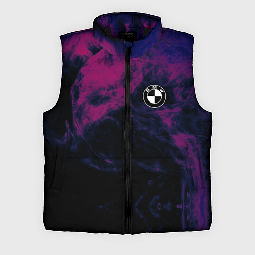 Мужской жилет БМВ на фоне сиреневого дыма / 3D-Черный – фото 1