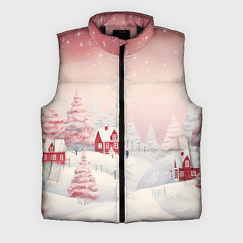 Мужской жилет Снежное сияние ночи / 3D-Черный – фото 1