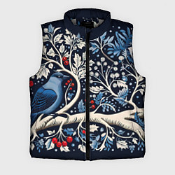 Мужской жилет Новогодние снегири на ветках
