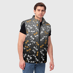 Мужской жилет Стрекозы поверх графики, цвет: 3D-светло-серый — фото 2