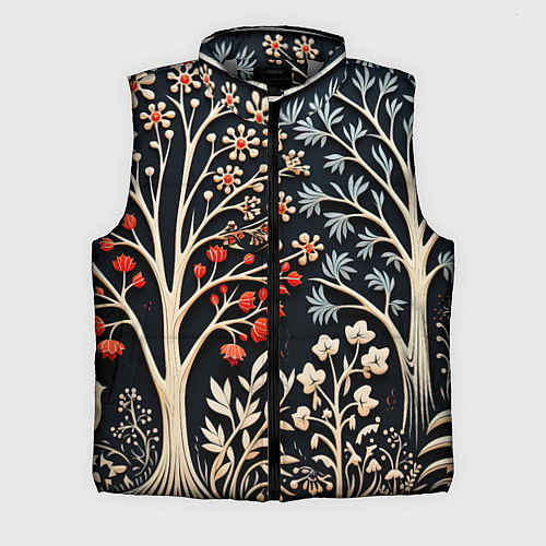 Мужской жилет Новогодние узоры и деревья / 3D-Светло-серый – фото 1