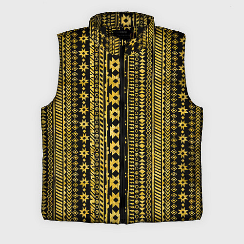 Мужской жилет Африканские узоры жёлтый на чёрном / 3D-Черный – фото 1