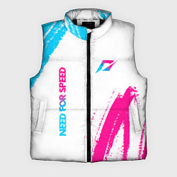 Мужской жилет Need for Speed neon gradient style вертикально, цвет: 3D-черный