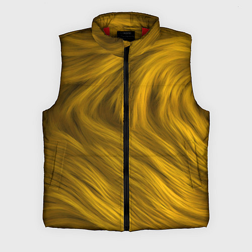Мужской жилет Текстура желтой шерсти / 3D-Красный – фото 1