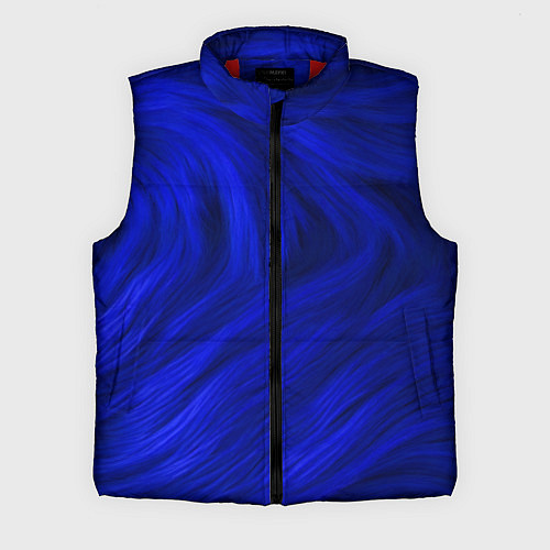 Мужской жилет Текстура синей шерсти / 3D-Красный – фото 1
