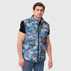 Мужской жилет Маленькие синие треугольники, цвет: 3D-черный — фото 2