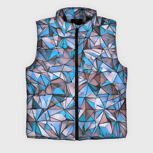 Мужской жилет Маленькие синие треугольники / 3D-Черный – фото 1