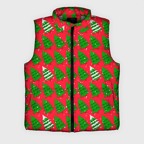 Мужской жилет Рождественские ёлки / 3D-Светло-серый – фото 1