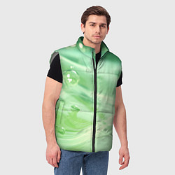 Мужской жилет Зеленая вода с пузырями, цвет: 3D-светло-серый — фото 2