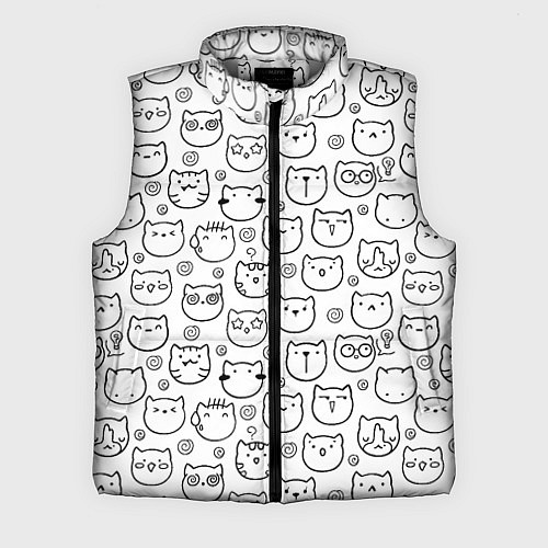 Мужской жилет Коты дудл мордашки / 3D-Светло-серый – фото 1