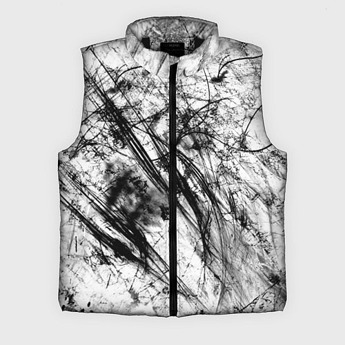 Мужской жилет Чёрно белые узоры / 3D-Черный – фото 1