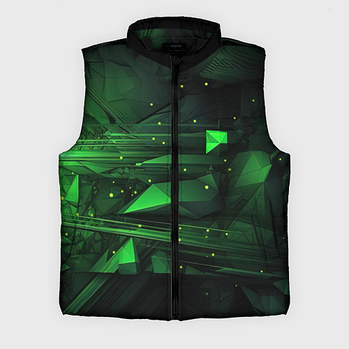 Мужской жилет Преобразования зеленого в абстракции / 3D-Черный – фото 1