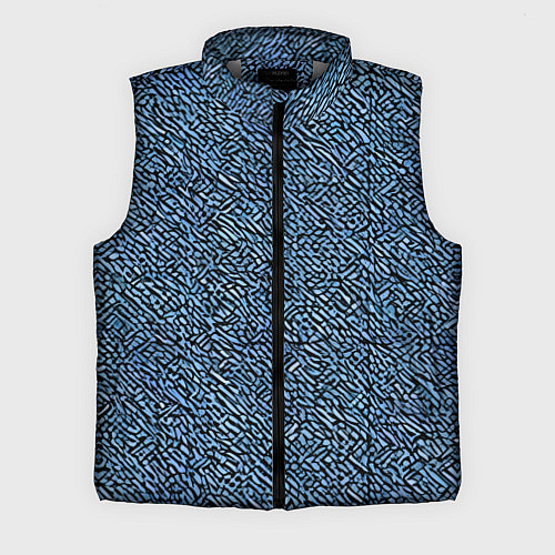 Мужской жилет Чёрные и синие мазки / 3D-Светло-серый – фото 1