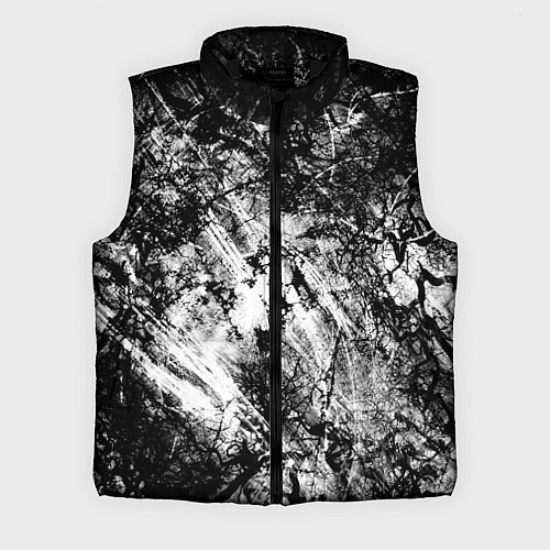 Мужской жилет Зимний лес узоры / 3D-Черный – фото 1