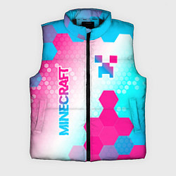 Мужской жилет Minecraft neon gradient style вертикально