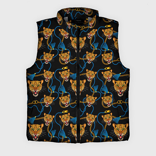 Мужской жилет Золотая цепь с леопардами / 3D-Светло-серый – фото 1