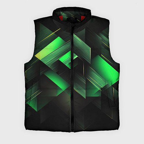 Мужской жилет Асимметричный узор зелени / 3D-Красный – фото 1
