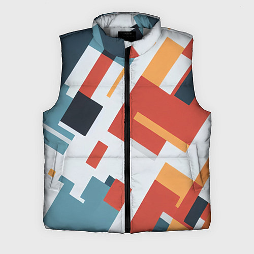 Мужской жилет Геометрический узор - нейросеть / 3D-Светло-серый – фото 1