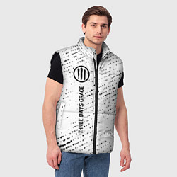 Мужской жилет Three Days Grace glitch на светлом фоне по-вертика, цвет: 3D-черный — фото 2