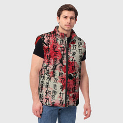 Мужской жилет Японский стиль паттерны, цвет: 3D-красный — фото 2