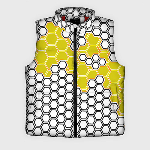 Мужской жилет Жёлтая энерго-броня из шестиугольников / 3D-Красный – фото 1