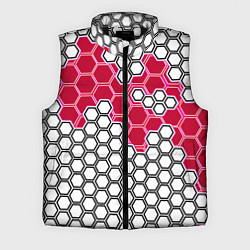 Мужской жилет Красная энерго-броня из шестиугольников, цвет: 3D-черный