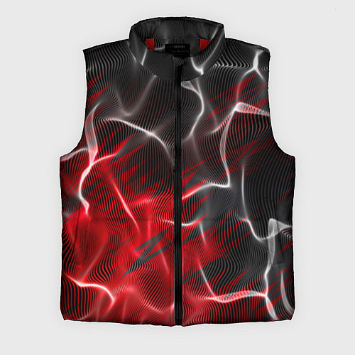Мужской жилет Дым и красные текстуры / 3D-Красный – фото 1