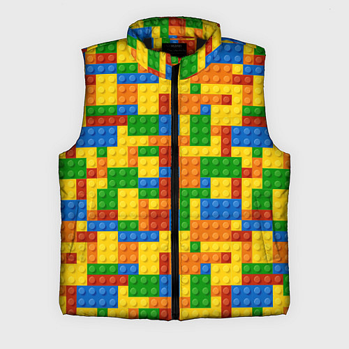 Мужской жилет Лего - разноцветная стена / 3D-Черный – фото 1