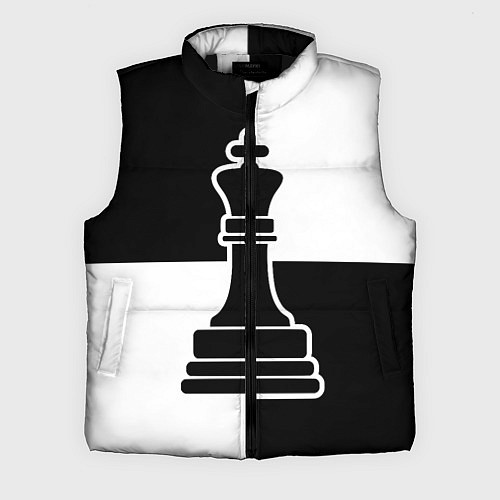 Мужской жилет Шахматы - ферзь / 3D-Черный – фото 1