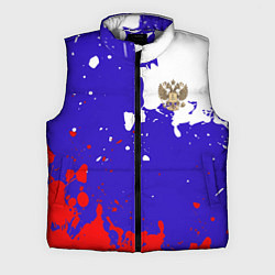 Мужской жилет Российский герб на триколоре, цвет: 3D-светло-серый