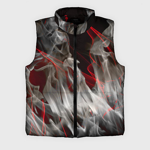 Мужской жилет Дым и красные узоры / 3D-Черный – фото 1