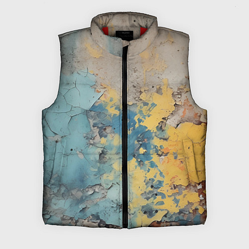 Мужской жилет Гранжевая стена с краской / 3D-Красный – фото 1
