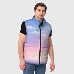 Мужской жилет Нежные краски неба, цвет: 3D-черный — фото 2