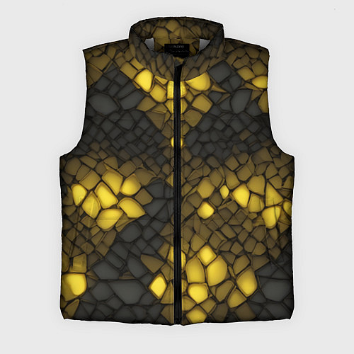 Мужской жилет Жёлтый трескающийся камень / 3D-Светло-серый – фото 1