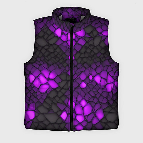 Мужской жилет Фиолетовый трескающийся камень / 3D-Светло-серый – фото 1