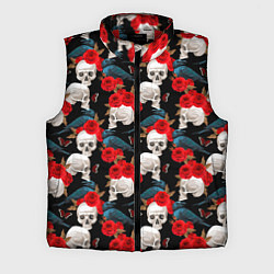 Мужской жилет Skull in roses