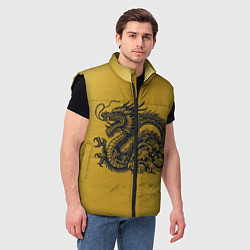 Мужской жилет Дракон на золоте, цвет: 3D-черный — фото 2
