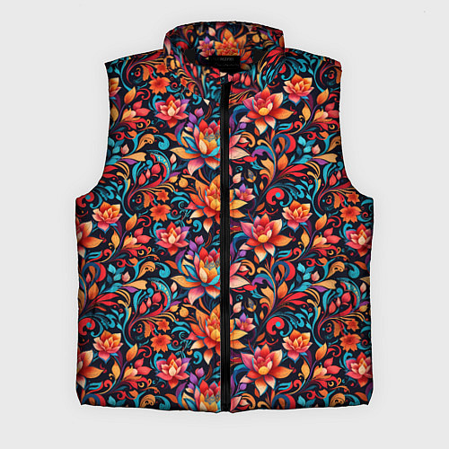 Мужской жилет Красивый русский узор / 3D-Черный – фото 1