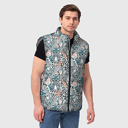 Мужской жилет Дикий тропический ягуар, цвет: 3D-светло-серый — фото 2