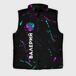 Мужской жилет Валерий и неоновый герб России по-вертикали, цвет: 3D-черный