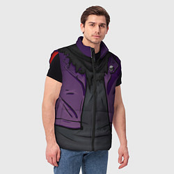 Мужской жилет Фиолетовая косуха лича с черепами, цвет: 3D-красный — фото 2
