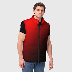 Мужской жилет Градиент красно-чёрный диагональ, цвет: 3D-черный — фото 2