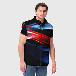 Мужской жилет Синяя и красная абстракция, цвет: 3D-красный — фото 2