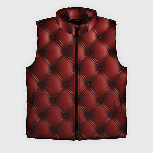Мужской жилет Бордовая кожаная текстура / 3D-Черный – фото 1