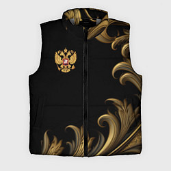 Мужской жилет Герб России и золотистый узор, цвет: 3D-светло-серый