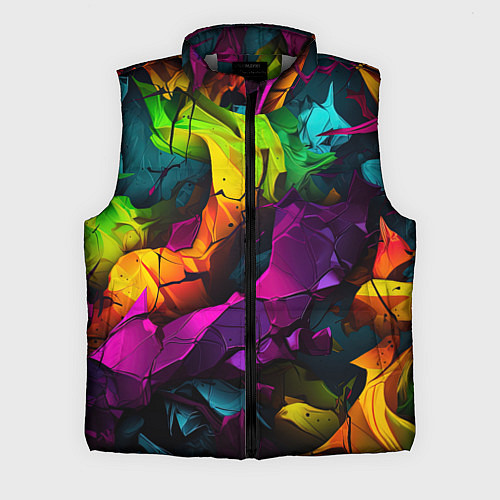 Мужской жилет Яркие разноцветные краски / 3D-Светло-серый – фото 1