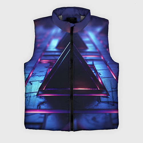 Мужской жилет Неоновый абстрактный треугольник / 3D-Светло-серый – фото 1